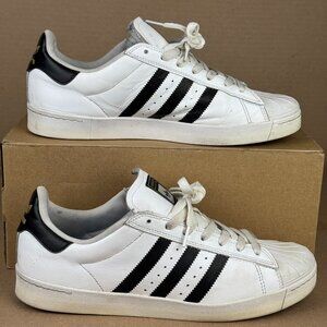 Adidas Superstar Skateboarding Sneakers Men’s US 11 White Black Leather